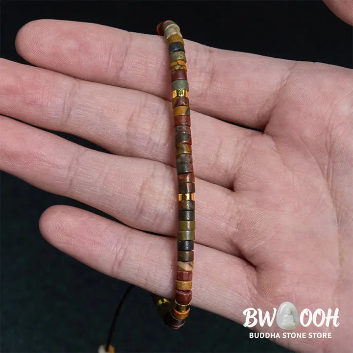 Buddha Stones Rhodonite Healing Relationships Spacer Bead Bracelet - BWOOOH - Rhodonite(Wrist Circumference 17-25cm)