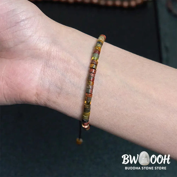 Buddha Stones Rhodonite Healing Relationships Spacer Bead Bracelet - BWOOOH - Rhodonite(Wrist Circumference 17-25cm)