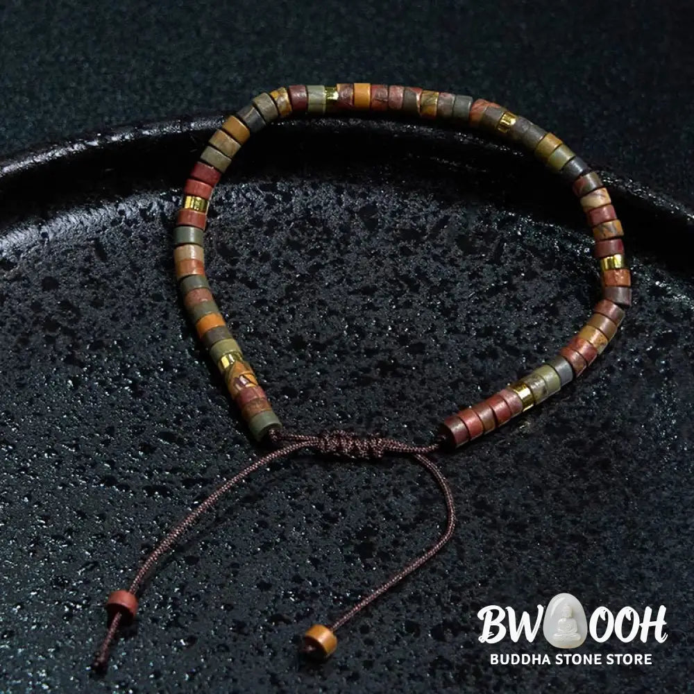 Buddha Stones Rhodonite Healing Relationships Spacer Bead Bracelet - BWOOOH - Rhodonite(Wrist Circumference 17-25cm)