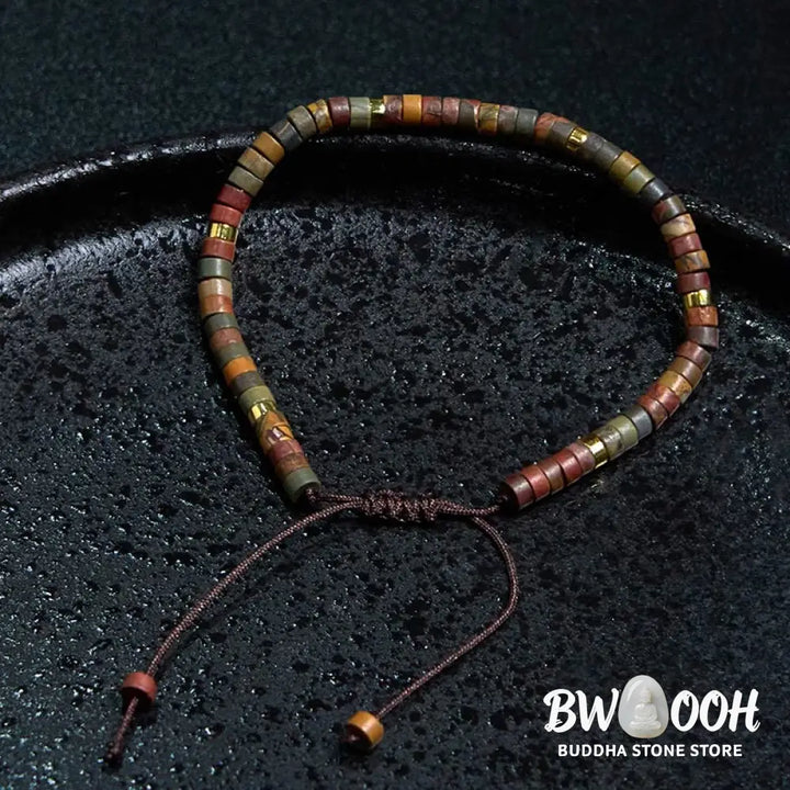 Buddha Stones Rhodonite Healing Relationships Spacer Bead Bracelet - BWOOOH - Rhodonite(Wrist Circumference 17-25cm)