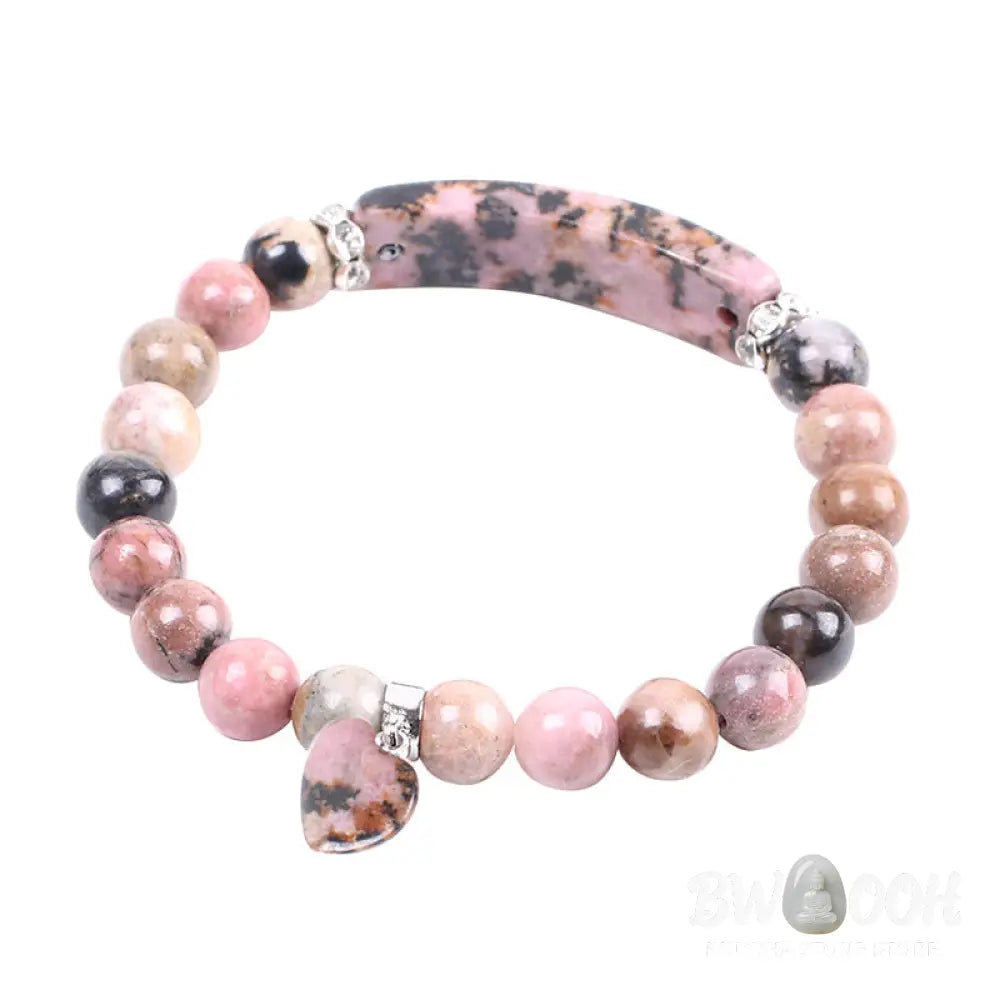 Buddha Stones Rhodonite Love Heart Healing Beads Bracelet - BWOOOH - Rhodonite - Bracelet