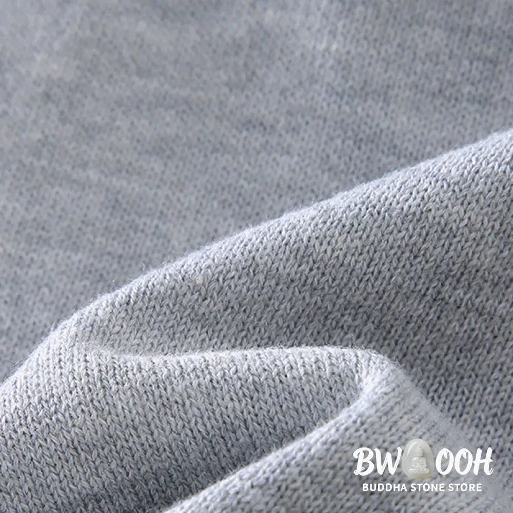 Buddha Stones Ribbed Design Pure Cotton Thermal Men’s Crew Neck Long Sleeve Sweater - Men’s Sweater