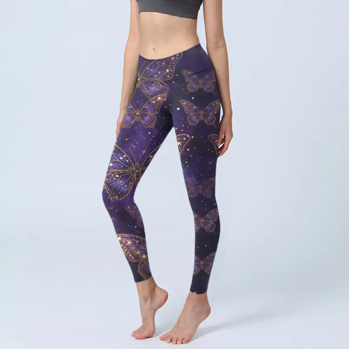 BWOOOH printed yoga leggings - Romantic Style Butterfly Pattern Print G
