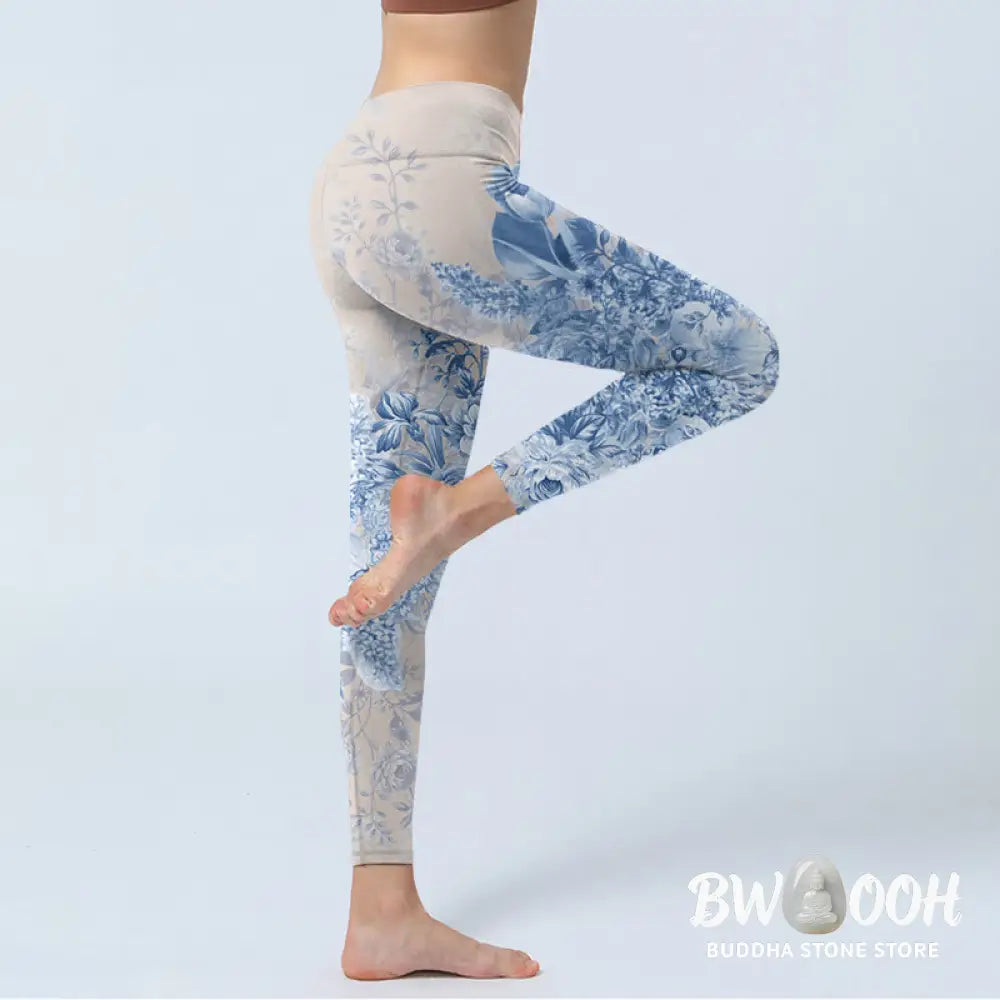 BWOOOH printed yoga leggings - Rose Daisy Print Gym Leggings Women&