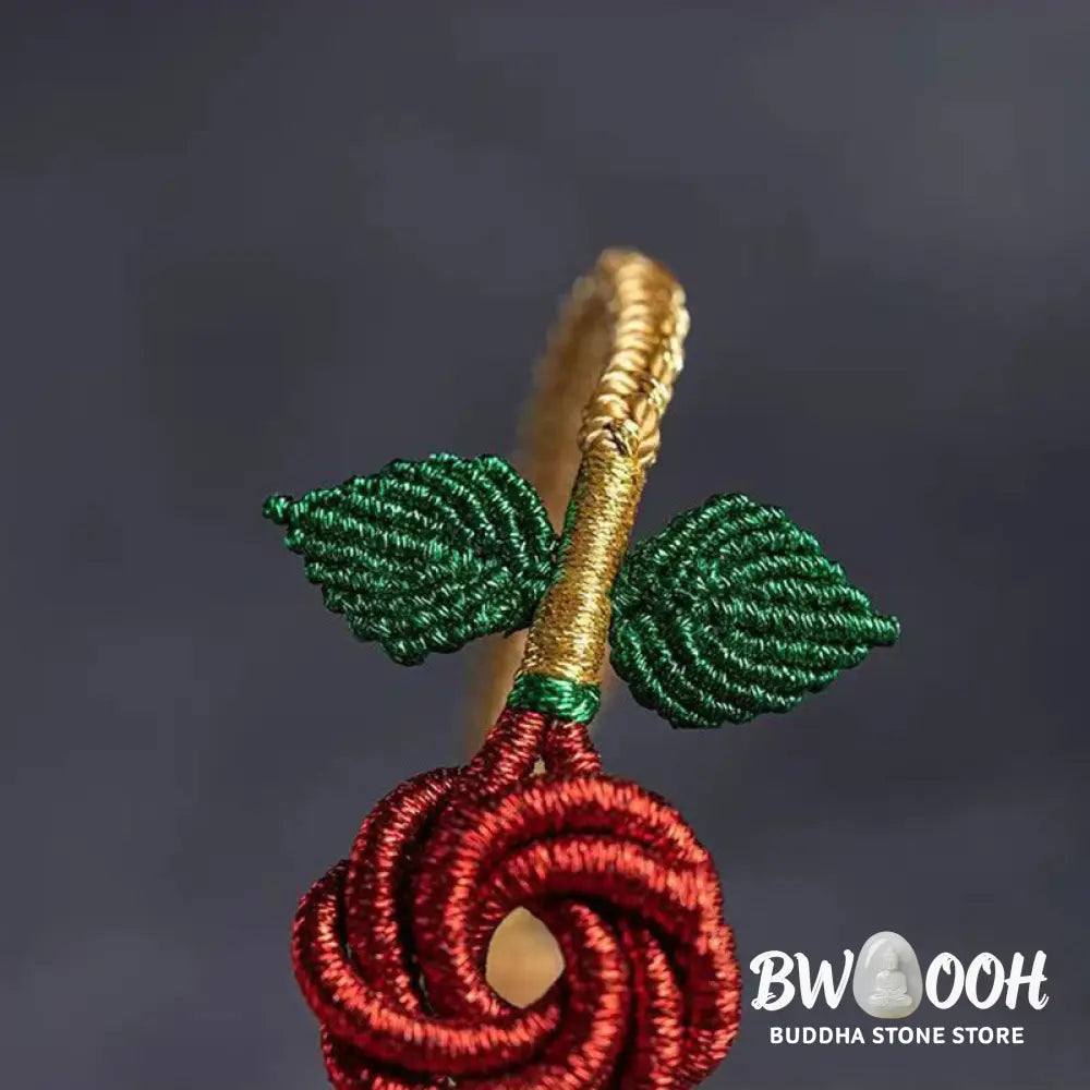 Buddha Stones Rose Flower Rope Eight Thread Peace Knot Luck Handmade Bracelet - BWOOOH - Bracelet