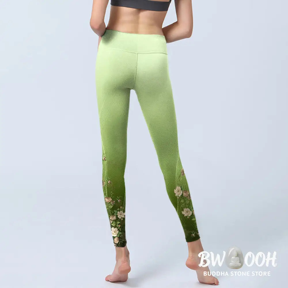BWOOOH printed yoga leggings - Rose Lines Pattern Print Gym Leggings Wo