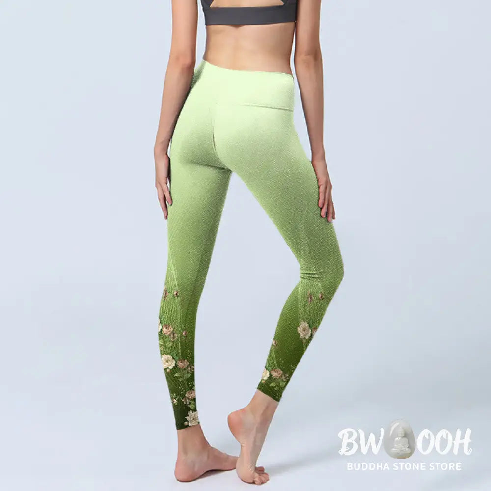 BWOOOH printed yoga leggings - Rose Lines Pattern Print Gym Leggings Wo