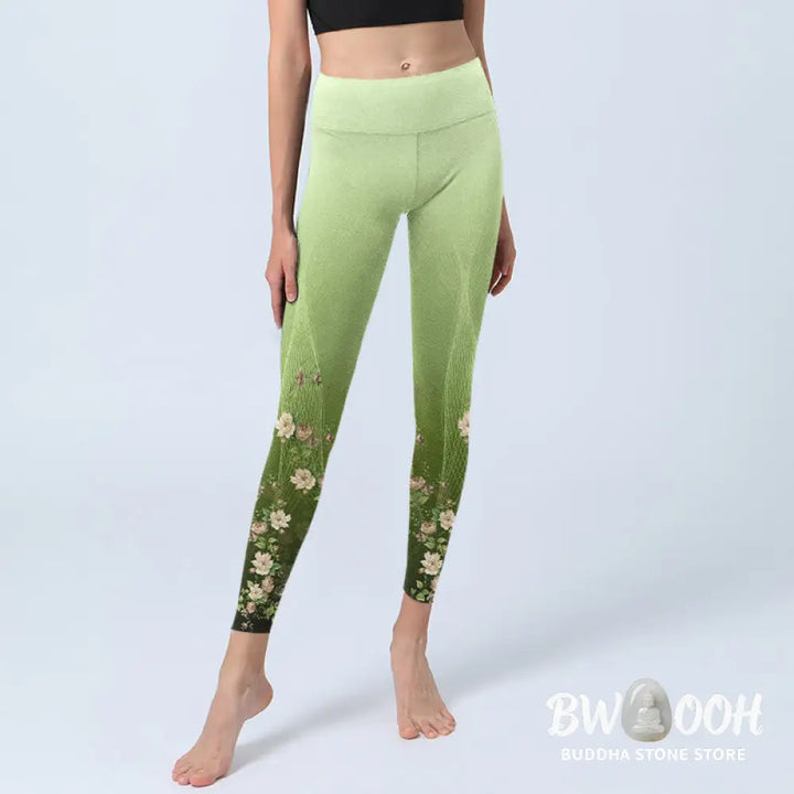 BWOOOH printed yoga leggings - Rose Lines Pattern Print Gym Leggings Wo