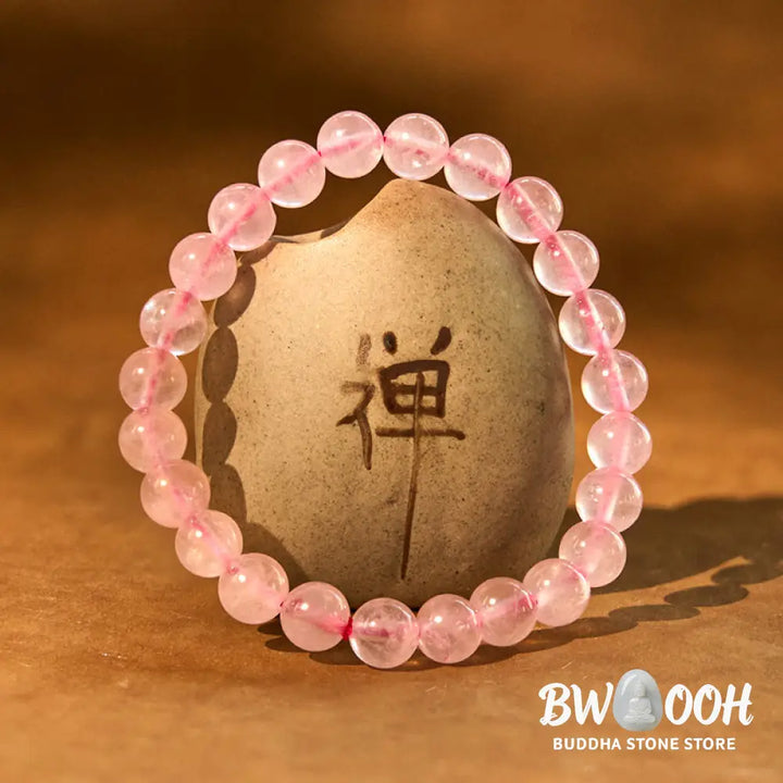 Buddha Stones Rose Quartz Healing Energy Bracelet - BWOOOH - Rose Quartz(Wrist Circumference: 14-16cm) - Bracelet