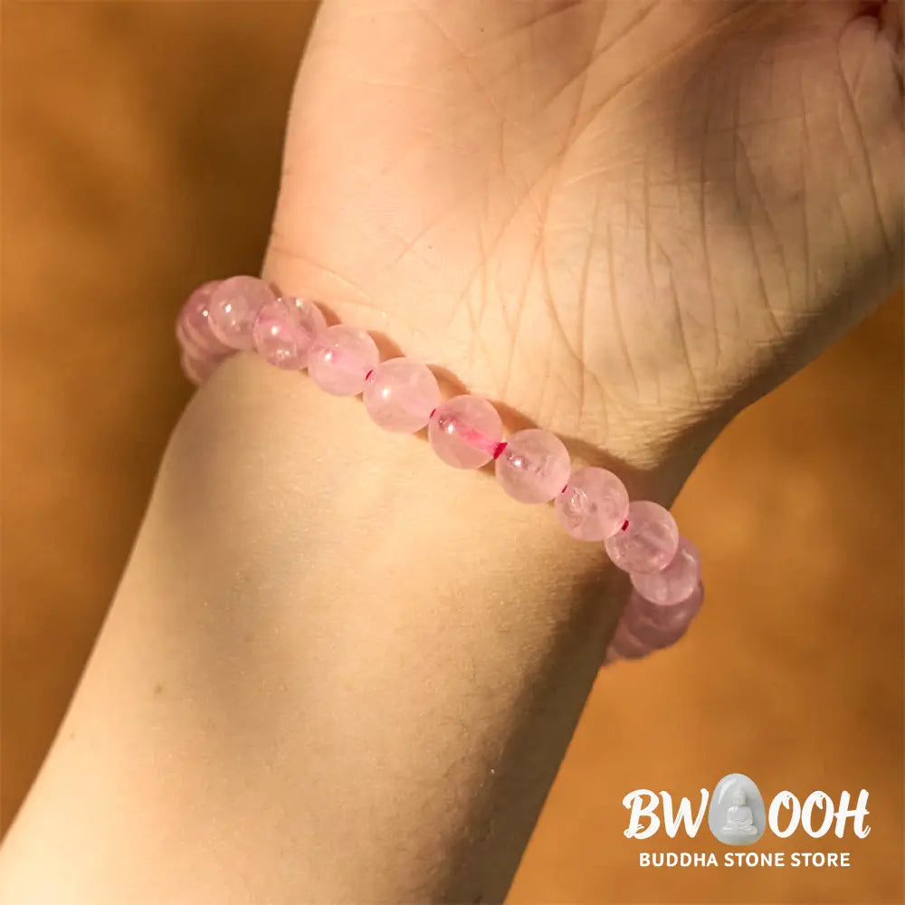 Buddha Stones Rose Quartz Healing Energy Bracelet - BWOOOH - Rose Quartz(Wrist Circumference: 14-16cm) - Bracelet