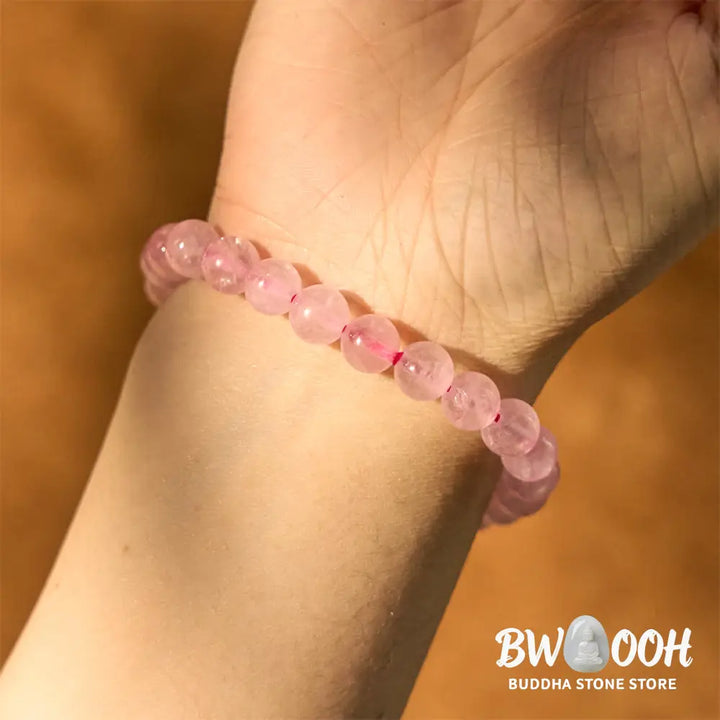Buddha Stones Rose Quartz Healing Energy Bracelet - BWOOOH - Rose Quartz(Wrist Circumference: 14-16cm) - Bracelet