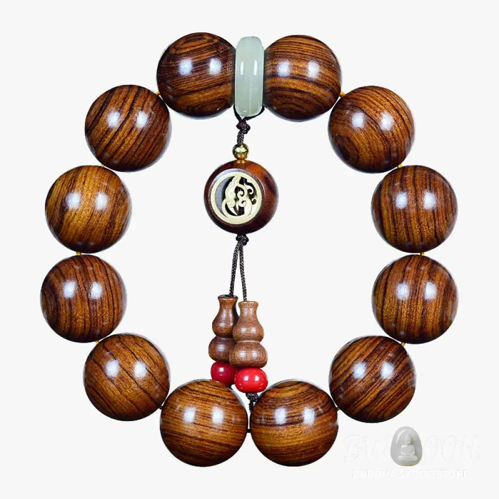Buddha Stones Rosewood Warmth Calm Gourd Charm Bracelet - BWOOOH - Rosewood(Wrist Circumference 16-20cm) - Bracelet