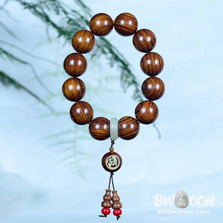 Buddha Stones Rosewood Warmth Calm Gourd Charm Bracelet - BWOOOH - Rosewood(Wrist Circumference 16-20cm) - Bracelet