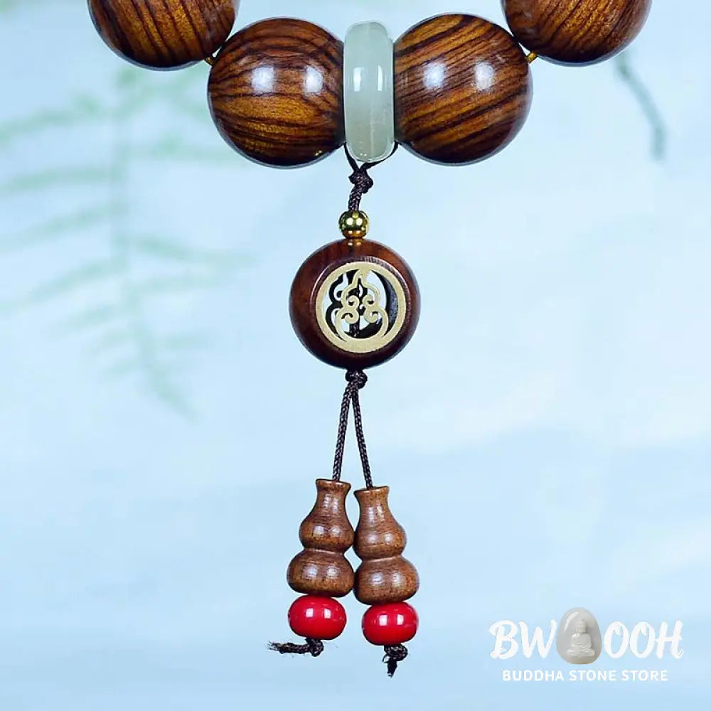 Buddha Stones Rosewood Warmth Calm Gourd Charm Bracelet - BWOOOH - Rosewood(Wrist Circumference 16-20cm) - Bracelet