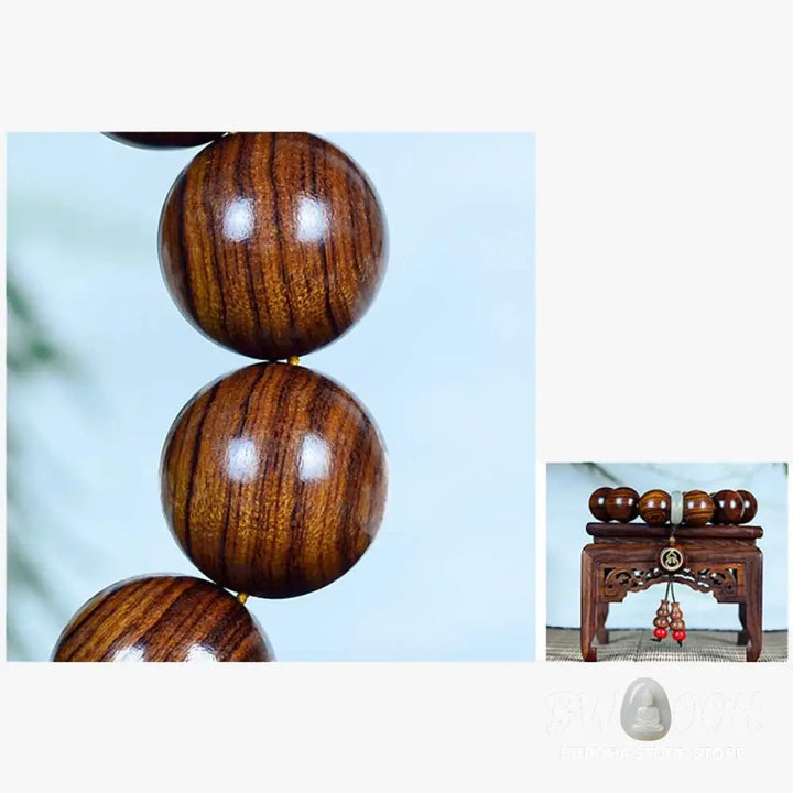 Buddha Stones Rosewood Warmth Calm Gourd Charm Bracelet - BWOOOH - Rosewood(Wrist Circumference 16-20cm) - Bracelet