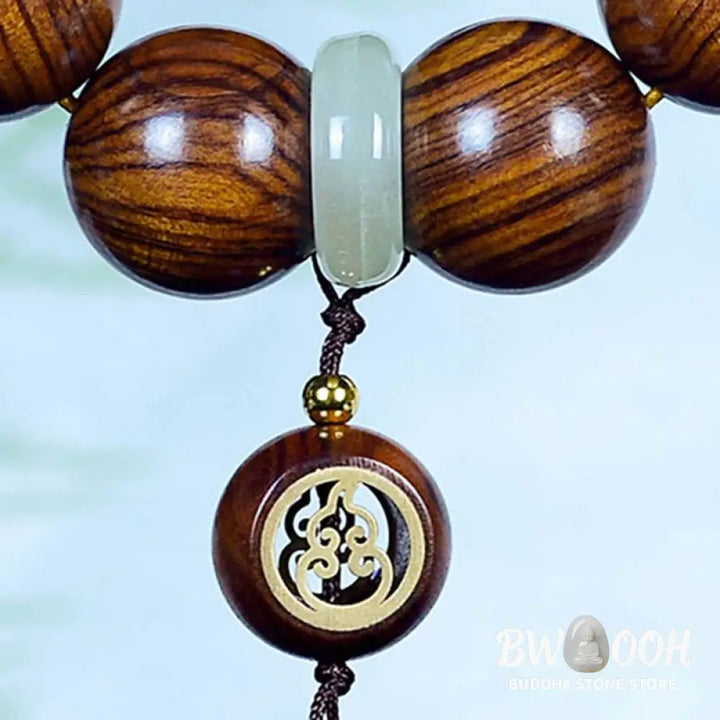 Buddha Stones Rosewood Warmth Calm Gourd Charm Bracelet - BWOOOH - Rosewood(Wrist Circumference 16-20cm) - Bracelet