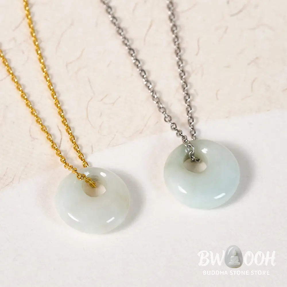 Buddha Stones Round Buckle Jade Luck Necklace Pendant - Necklaces &amp; Pendants
