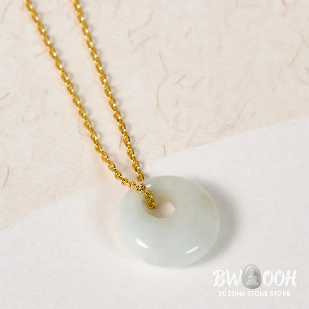 Buddha Stones Round Buckle Jade Luck Necklace Pendant - Necklaces &amp; Pendants