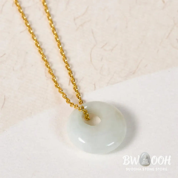 Buddha Stones Round Buckle Jade Luck Necklace Pendant - Necklaces &amp; Pendants