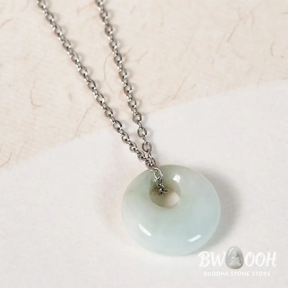 Buddha Stones Round Buckle Jade Luck Necklace Pendant - Necklaces &amp; Pendants