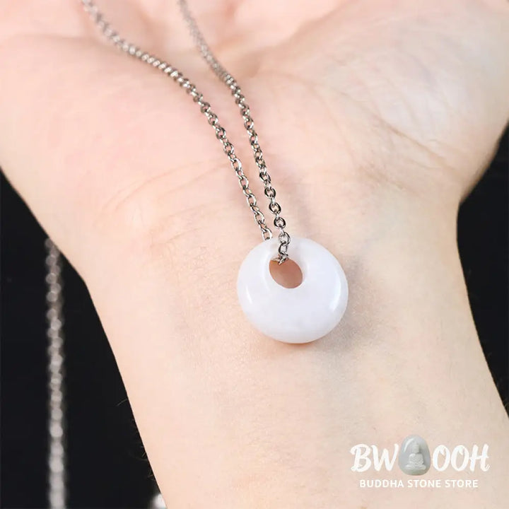 Buddha Stones Round Buckle Jade Luck Necklace Pendant - Necklaces &amp; Pendants
