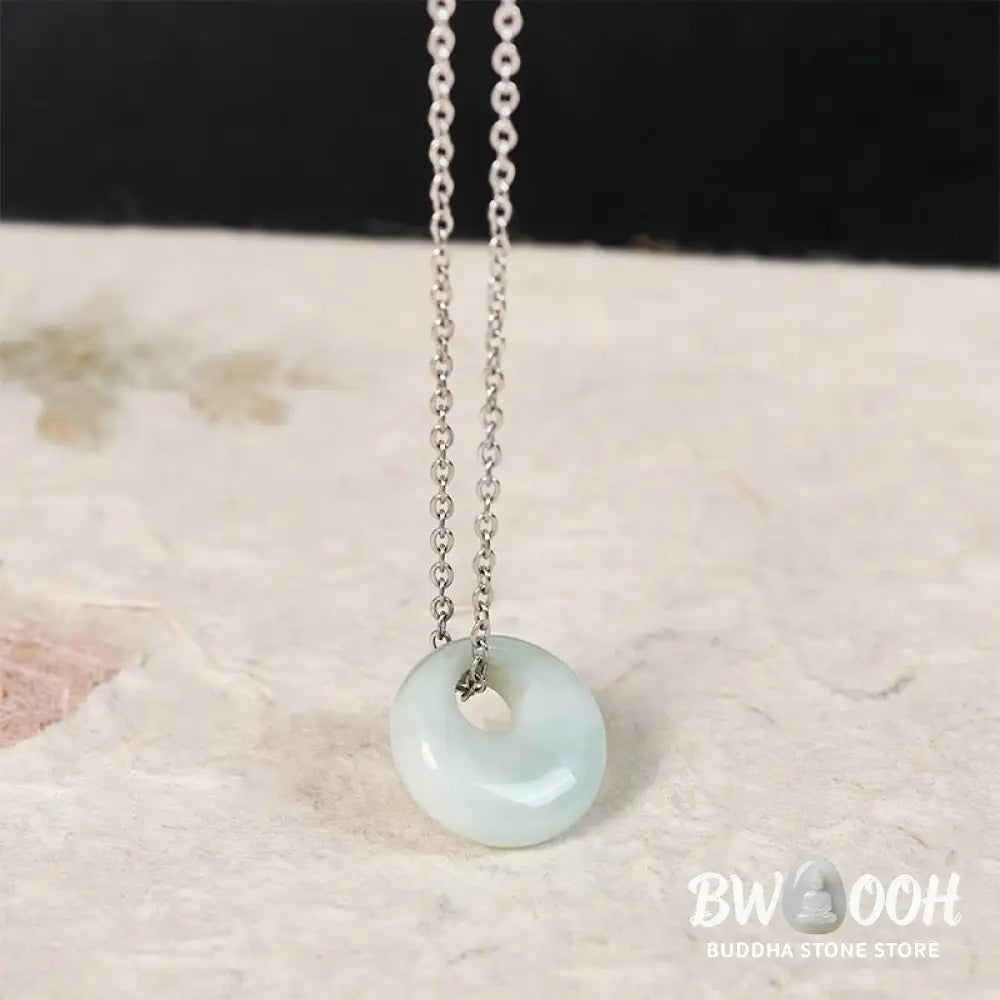 Buddha Stones Round Buckle Jade Luck Necklace Pendant - Necklaces &amp; Pendants