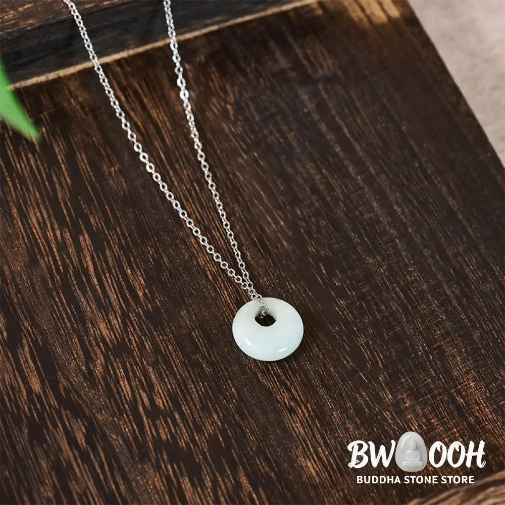 Buddha Stones Round Buckle Jade Luck Necklace Pendant - Necklaces &amp; Pendants