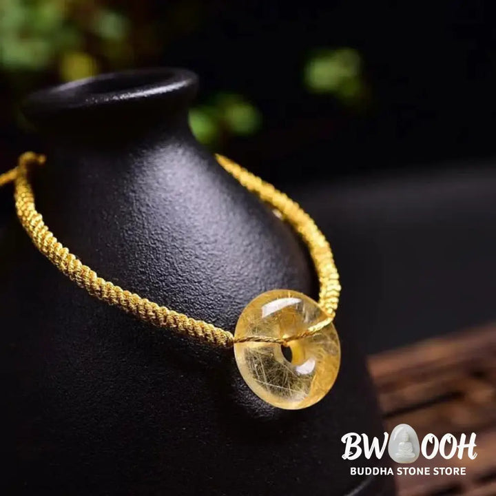 Buddha Stones Round Citrine Peace Buckle Happiness Braided Bracelet - BWOOOH - Citrine (Happiness ♥ Prosperity)