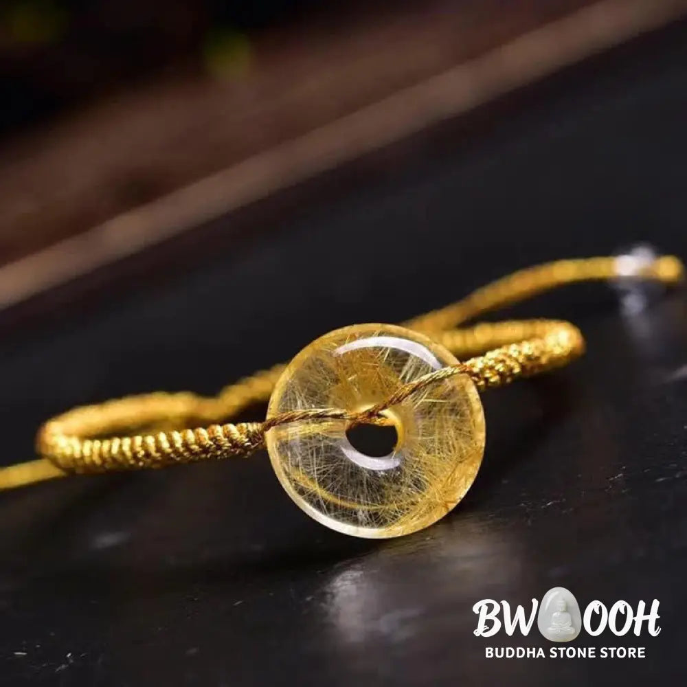 Buddha Stones Round Citrine Peace Buckle Happiness Braided Bracelet - BWOOOH - Citrine (Happiness ♥ Prosperity)