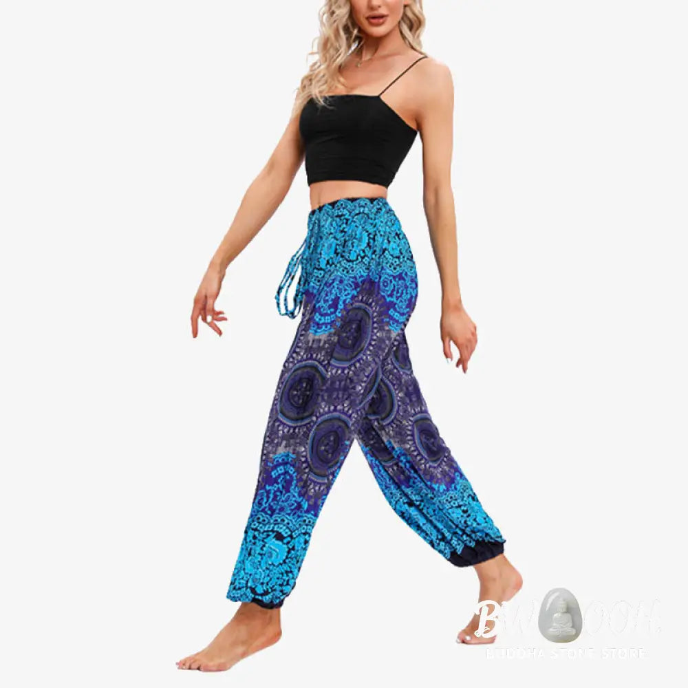 BWOOOH printed harem pants - Round Geometric Flower Floral Loose Hare