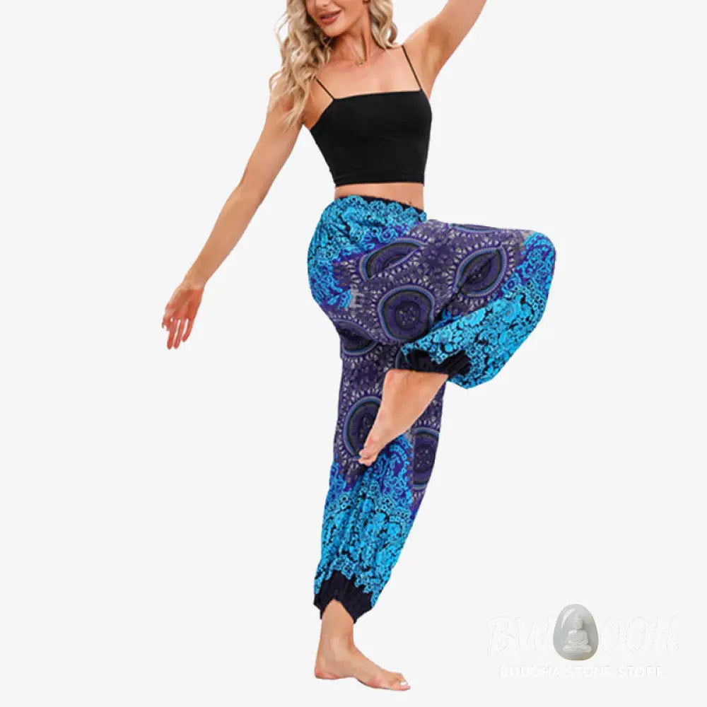 BWOOOH printed harem pants - Round Geometric Flower Floral Loose Hare