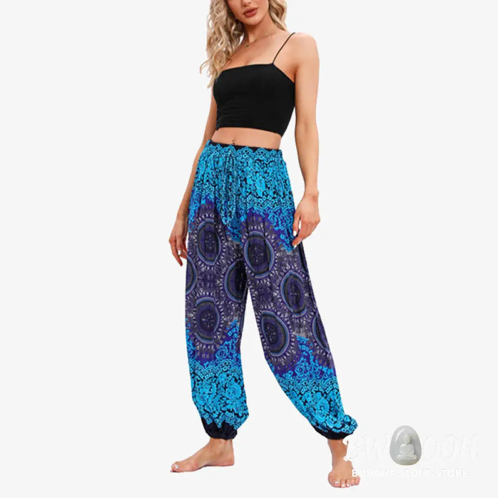 BWOOOH printed harem pants - Round Geometric Flower Floral Loose Hare