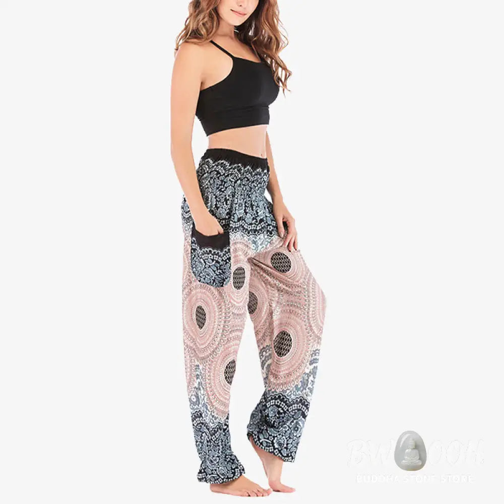 BWOOOH printed harem pants - Round Geometric Pattern Loose Casual Har