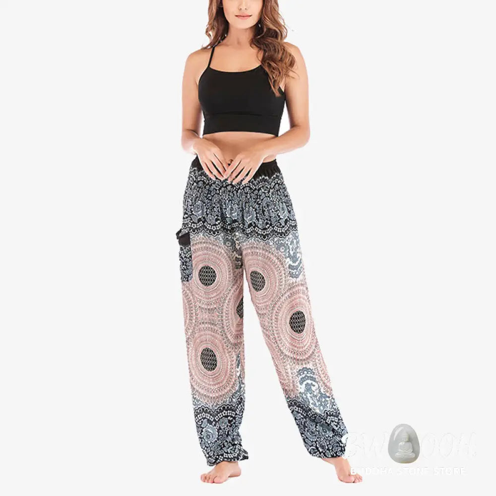 BWOOOH printed harem pants - Round Geometric Pattern Loose Casual Har