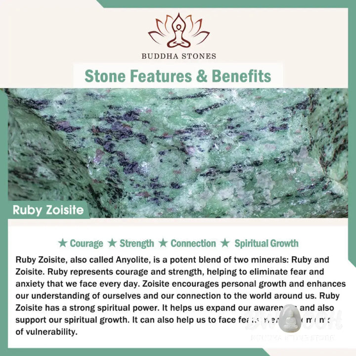 Buddha Stones Ruby Zoisite Connection Bracelet - BWOOOH - Ruby Zoisite(Wrist Circumference: 14-15cm) - Bracelet