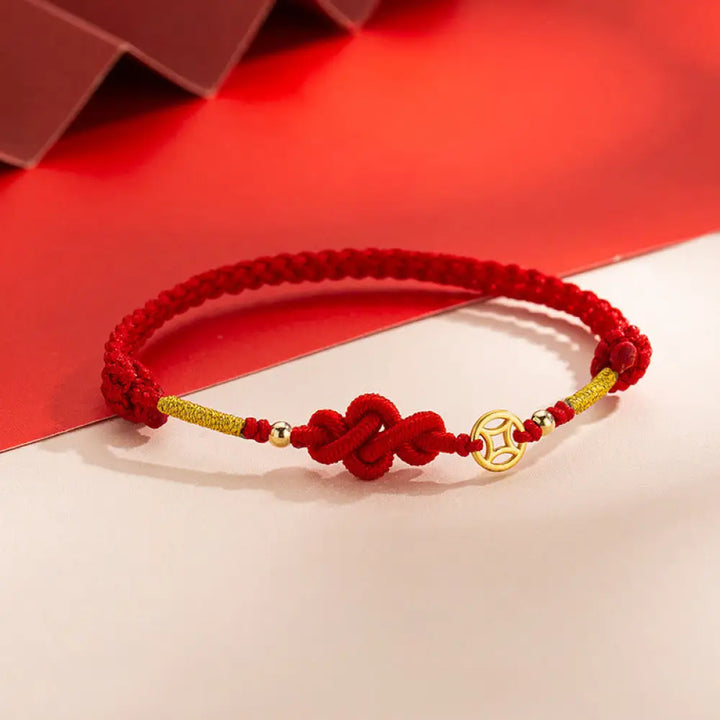 BWOOOH Ruyi Knot Copper Coin Braided Protection Bracelet