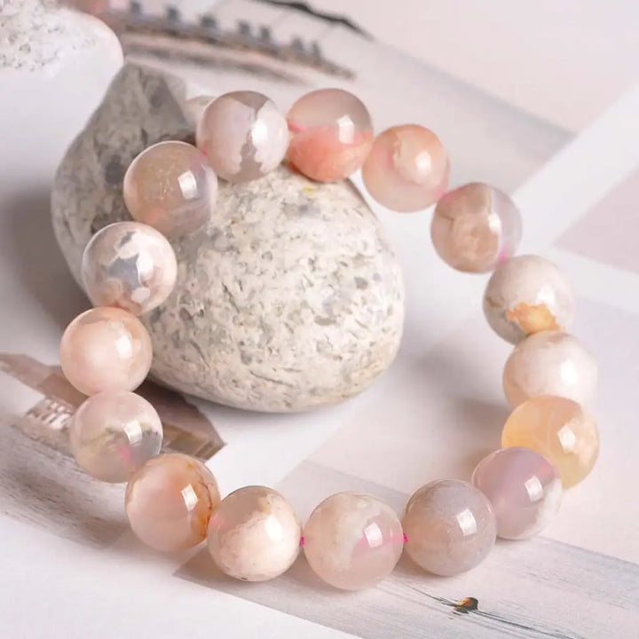 BWOOOH Sakura Agate Peace Blessing Bracelet - BWOOOH - 8mm - Bracelet