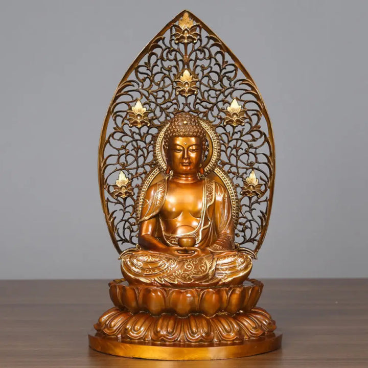 BWOOOH copper Buddha statue - Sakyamuni Amitabha Medicine Buddha 