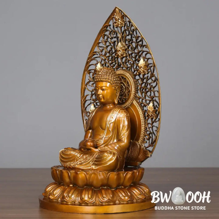 BWOOOH copper Buddha statue - Sakyamuni Amitabha Medicine Buddha 