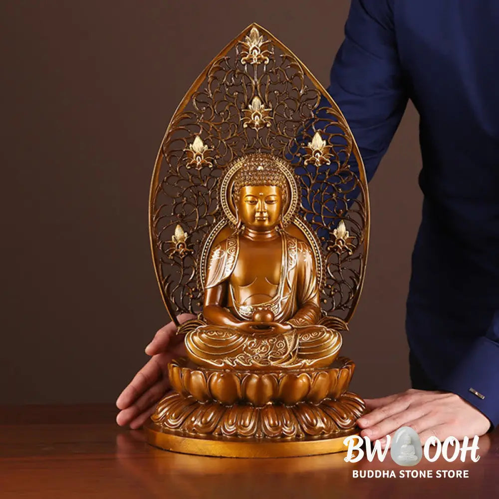 BWOOOH copper Buddha statue - Sakyamuni Amitabha Medicine Buddha 