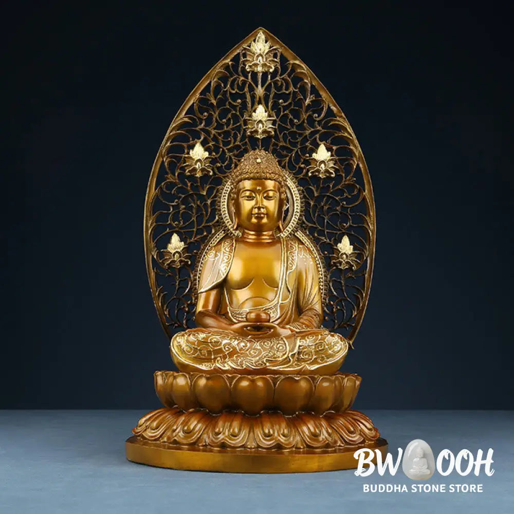 BWOOOH copper Buddha statue - Sakyamuni Amitabha Medicine Buddha 