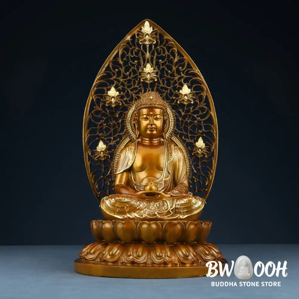 BWOOOH copper Buddha statue - Sakyamuni Amitabha Medicine Buddha 