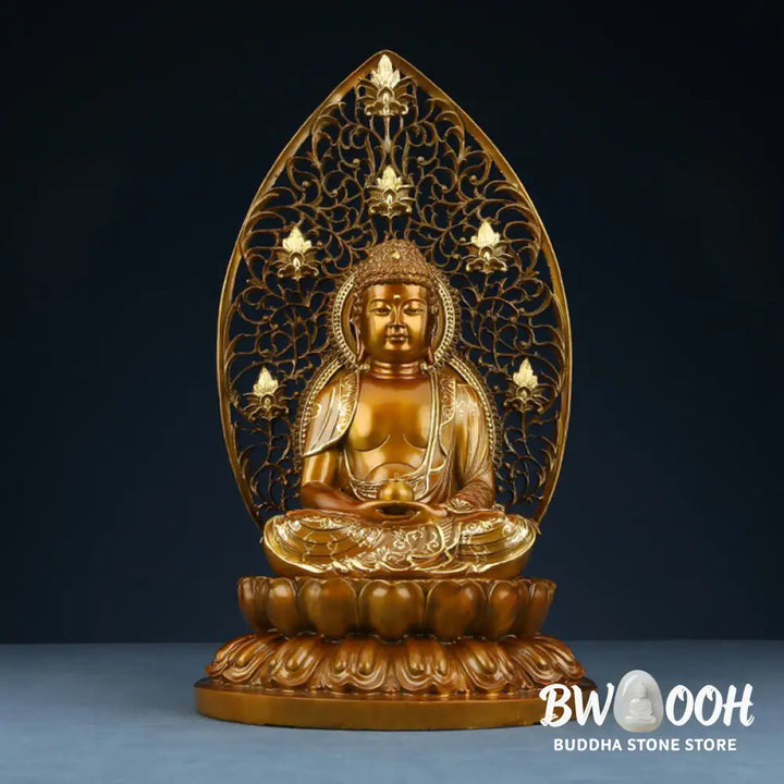 BWOOOH copper Buddha statue - Sakyamuni Amitabha Medicine Buddha 
