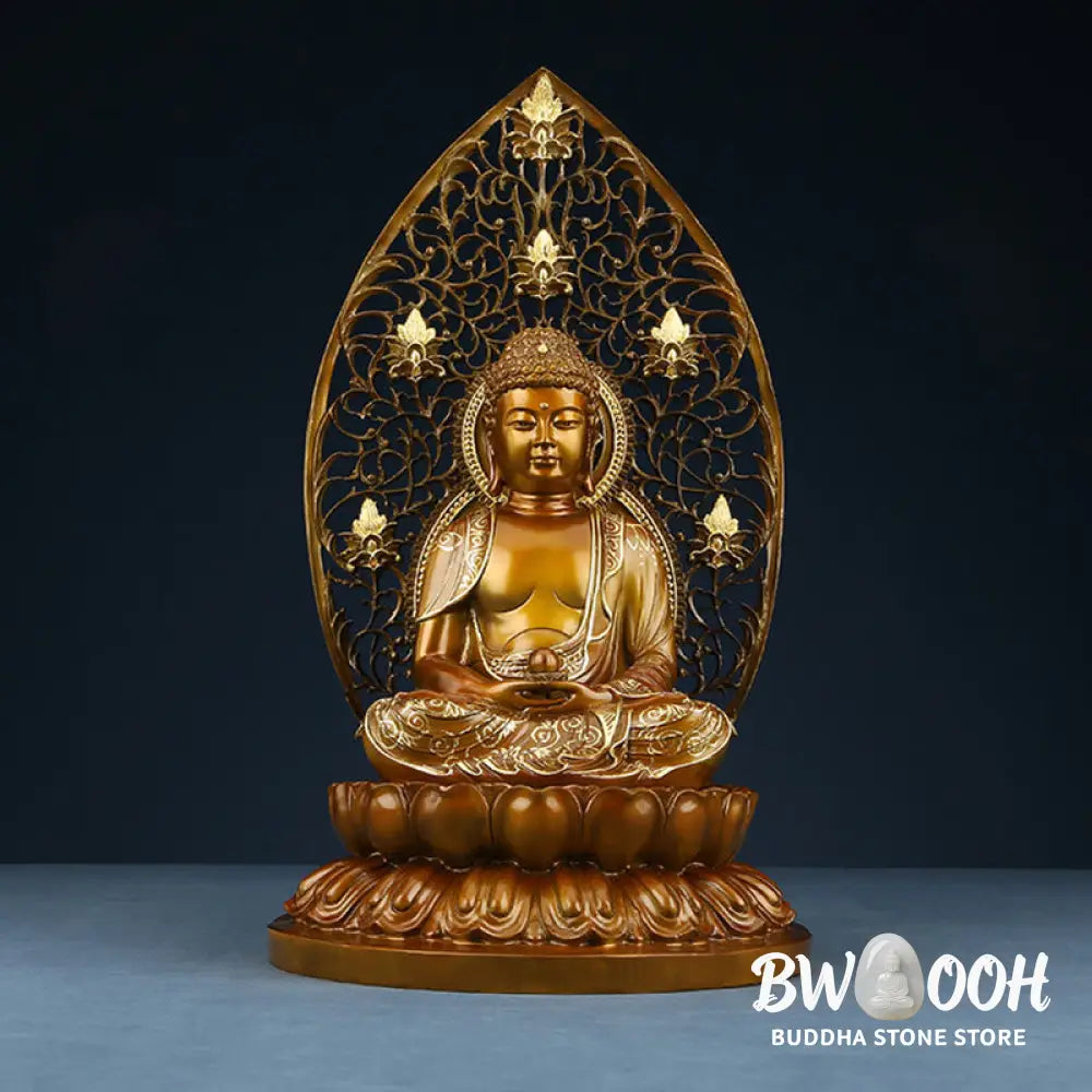 BWOOOH copper Buddha statue - Sakyamuni Amitabha Medicine Buddha 