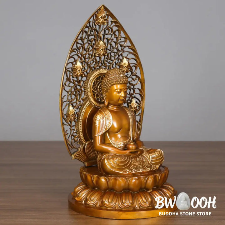BWOOOH copper Buddha statue - Sakyamuni Amitabha Medicine Buddha 