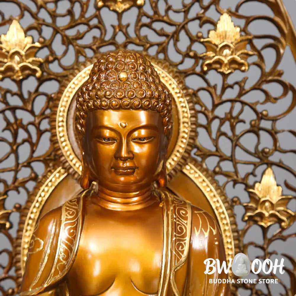 BWOOOH copper Buddha statue - Sakyamuni Amitabha Medicine Buddha 