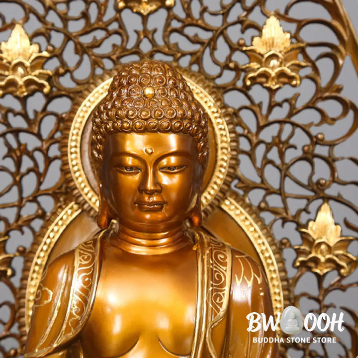 BWOOOH copper Buddha statue - Sakyamuni Amitabha Medicine Buddha 