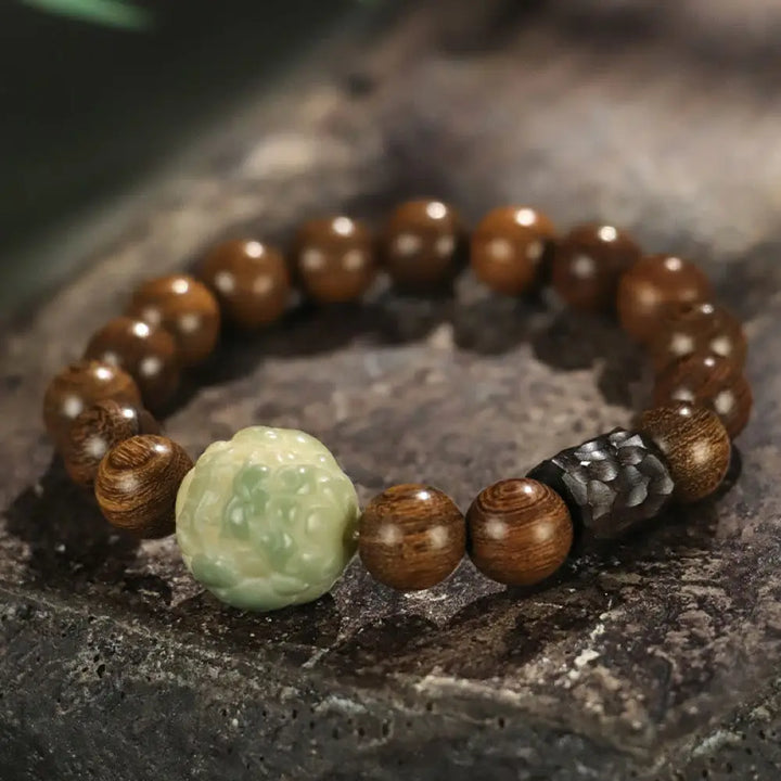 BWOOOH Sandalwood Bodhi Seed PiXiu Ebony Wood Bead Healing Bracelet - BWOOOH - 10mm(Wrist Circumference: