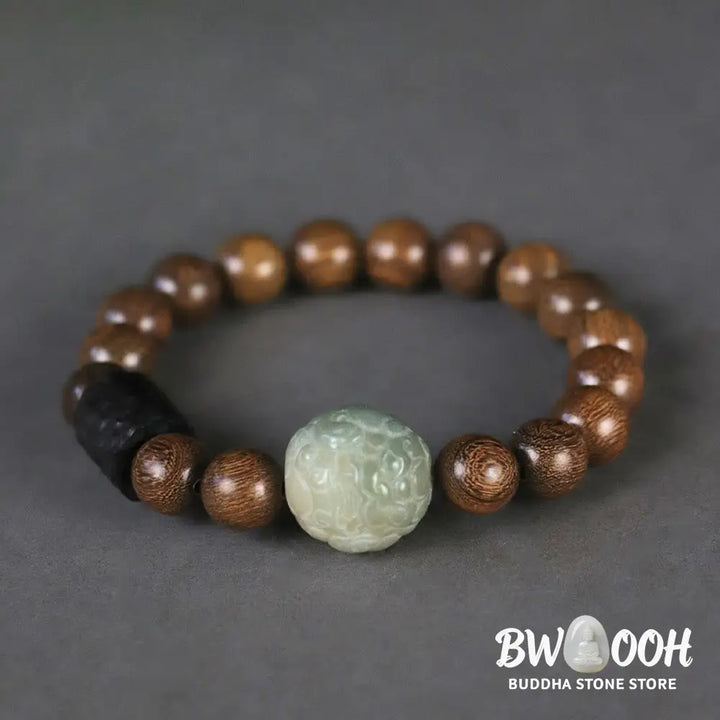 Buddha Stones Sandalwood Bodhi Seed PiXiu Ebony Wood Bead Healing Bracelet - BWOOOH - Bracelet