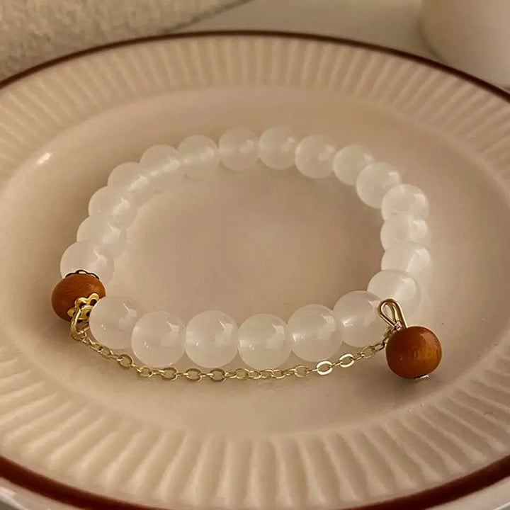 Buddha Stones Sandalwood Cat’s Eye Fu Character Charm Protection Bracelet - BWOOOH - Cat’s Eye Sandalwood - Bracelet